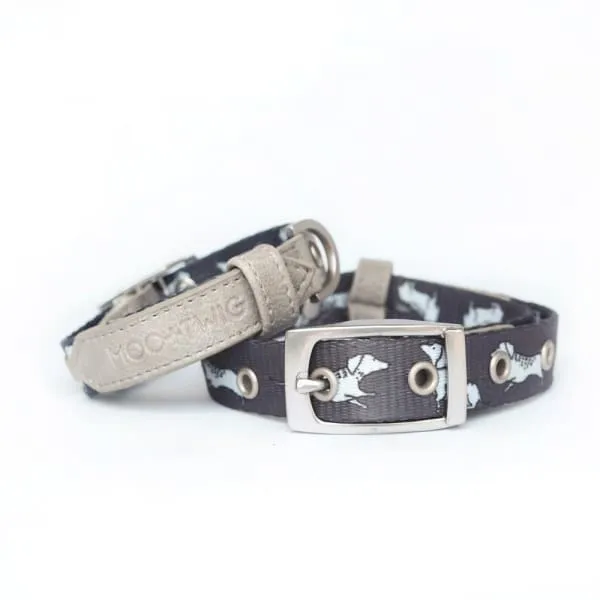 [15% OFF] Moo   Twig Vegan Leather The Twiggy Charcoal Dog Collar