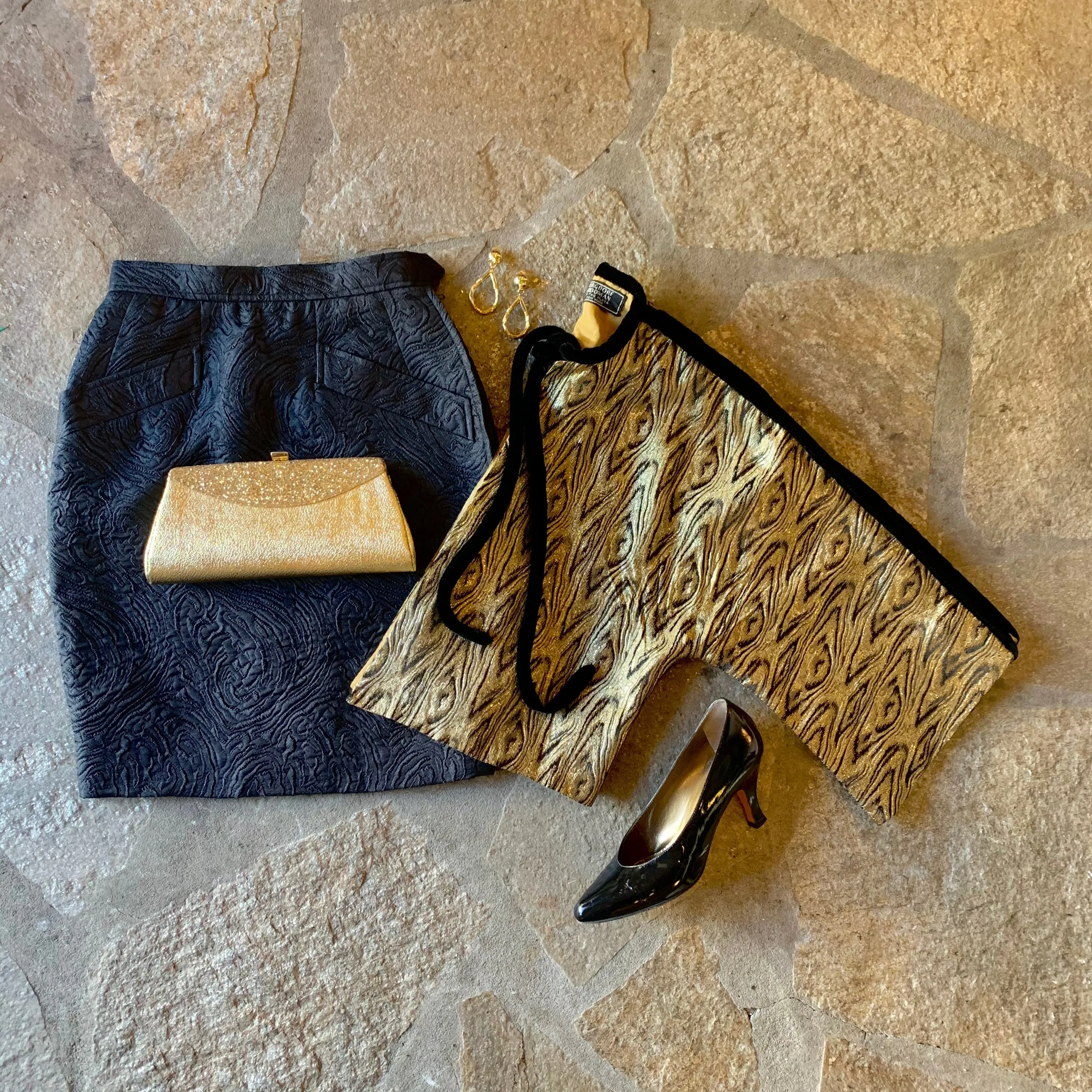 1980s Yves Saint Laurent Rive Gauche Matelasse Skirt