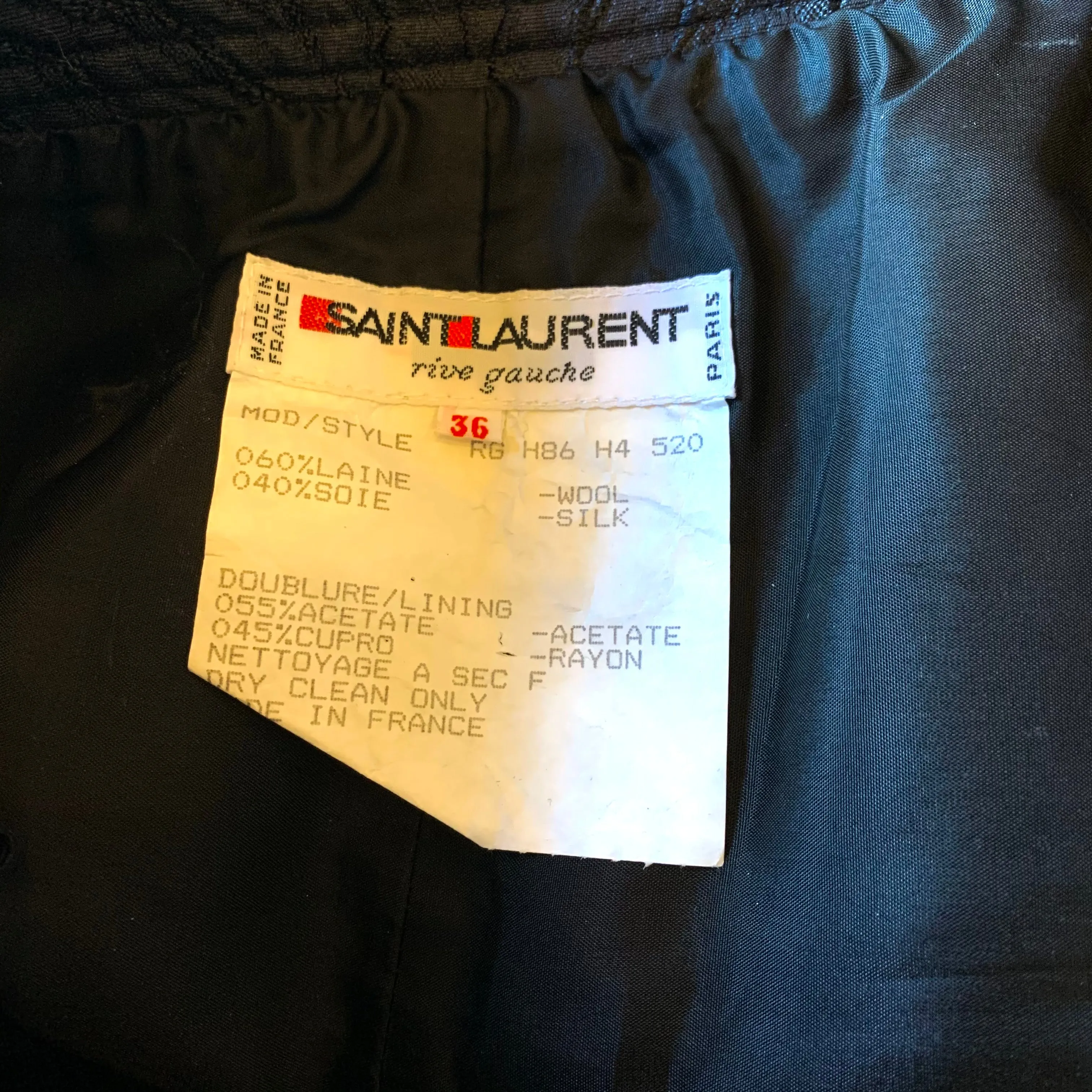 1980s Yves Saint Laurent Rive Gauche Matelasse Skirt