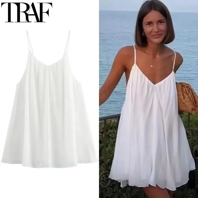 2024 Womens  White Backless Slip Dress - By Lustmia