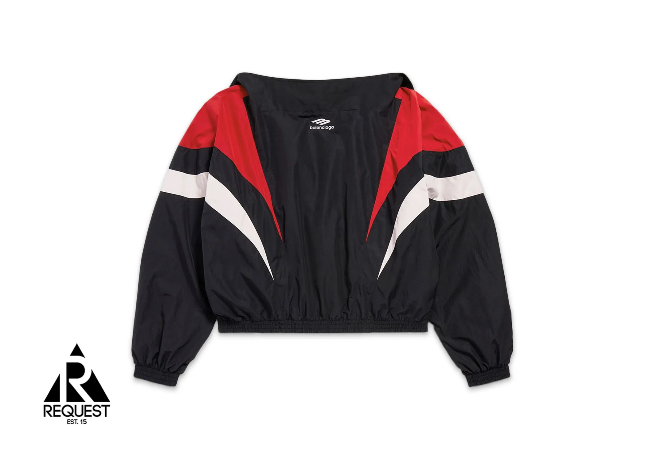 3B Sports Icon Off Shoulder Track Jacket "White Red"