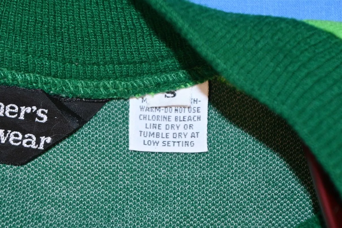 80s Designer Sportswear Green Zip Up Track Jacket Small