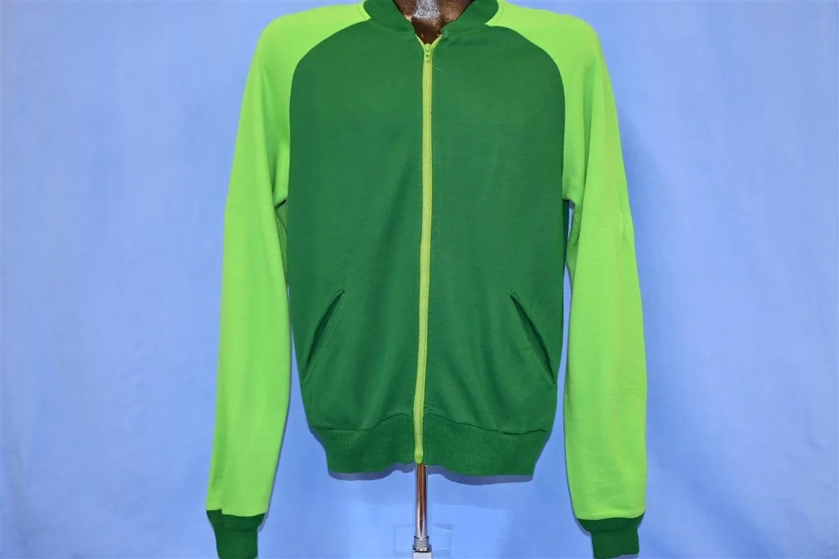 80s Designer Sportswear Green Zip Up Track Jacket Small