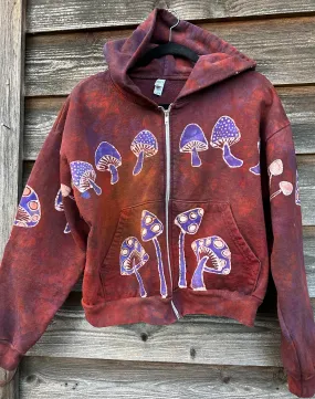 Amanita Mushroom Hunter Batik Hoodie - Naturally Red