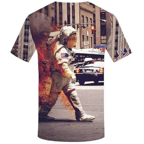 Astronaut T-shirt Men War Tshirt Anime United States Tshirts Casual Car Tshirt Printed Metal T shirts Funny Short Sleeve Hip hop