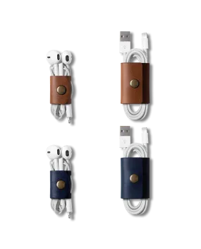 Belt Cable Wrap (Blue & Brown) - Set of 4