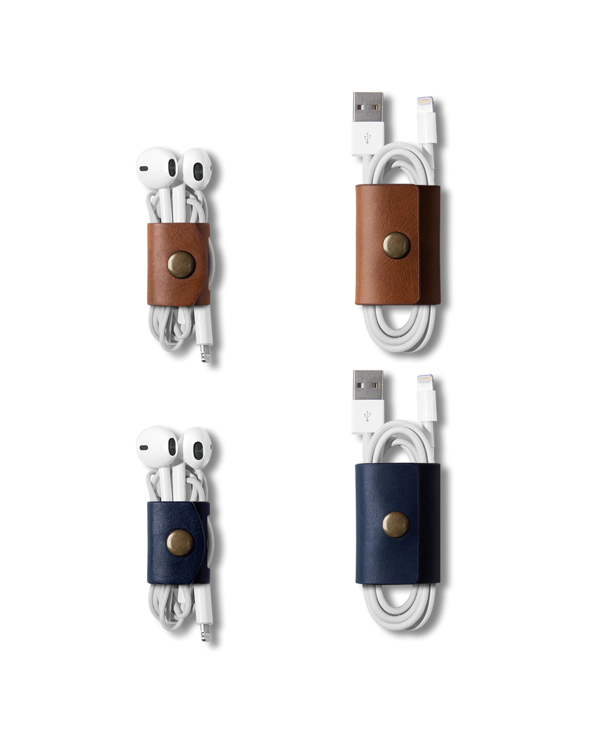 Belt Cable Wrap (Blue & Brown) - Set of 4