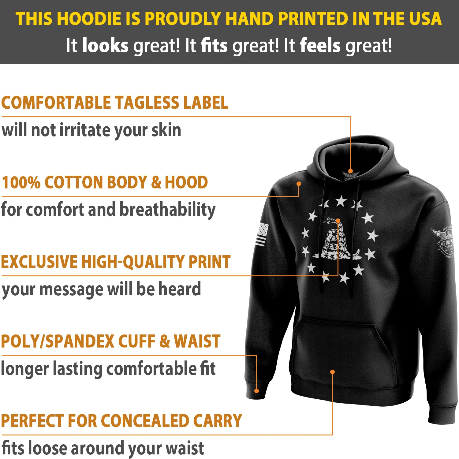 Betsy Ross Gadsden Flag Hoodie