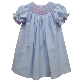 Big Sister Blue Smocked Dress
