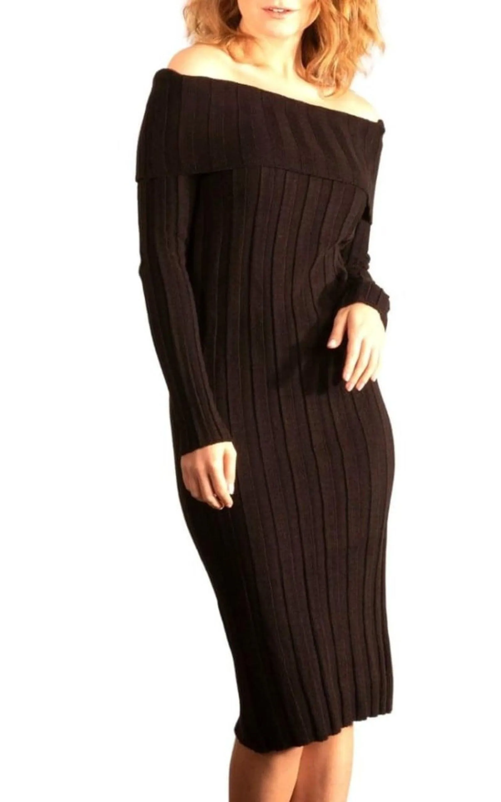 Black Bodycon off Shoulder Dress