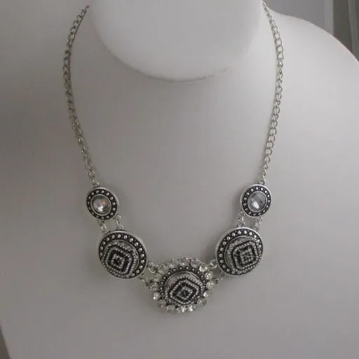 Black Crystal  & Rhinestone Elegant Necklace