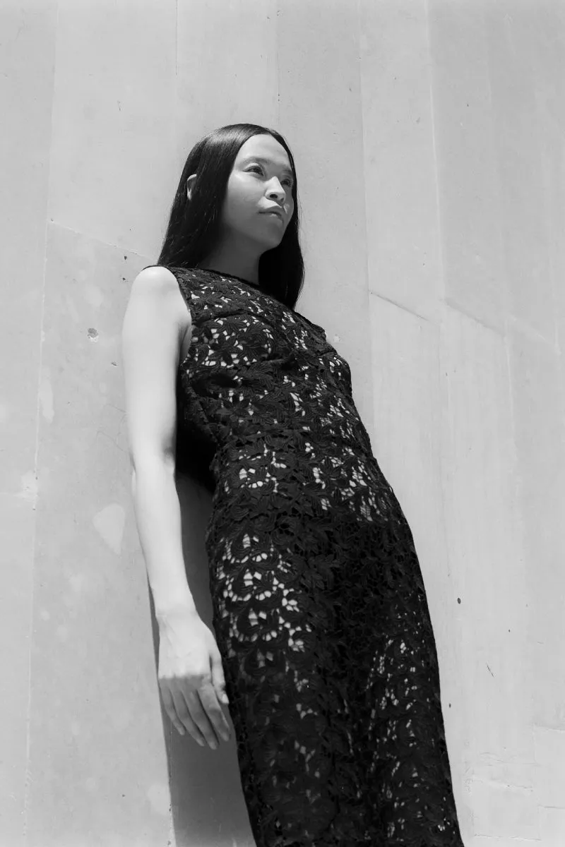 BLACK FLORAL MIDI DRESS