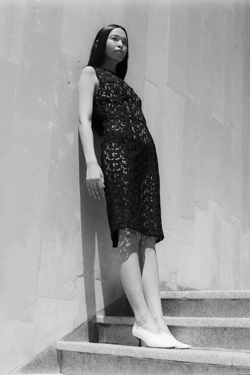 BLACK FLORAL MIDI DRESS