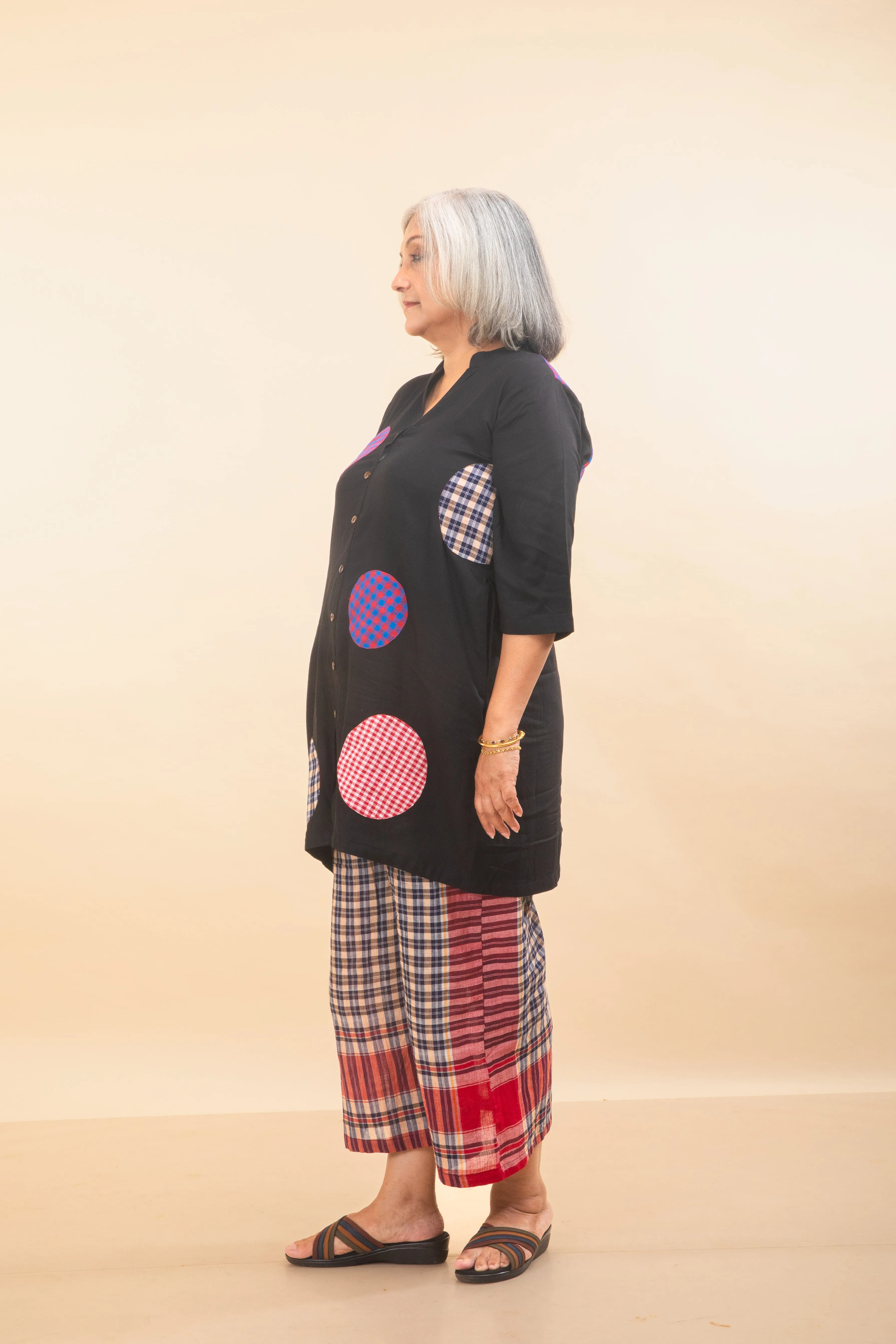 Black Polka Dress   Palazzo Set (2 Piece Set)
