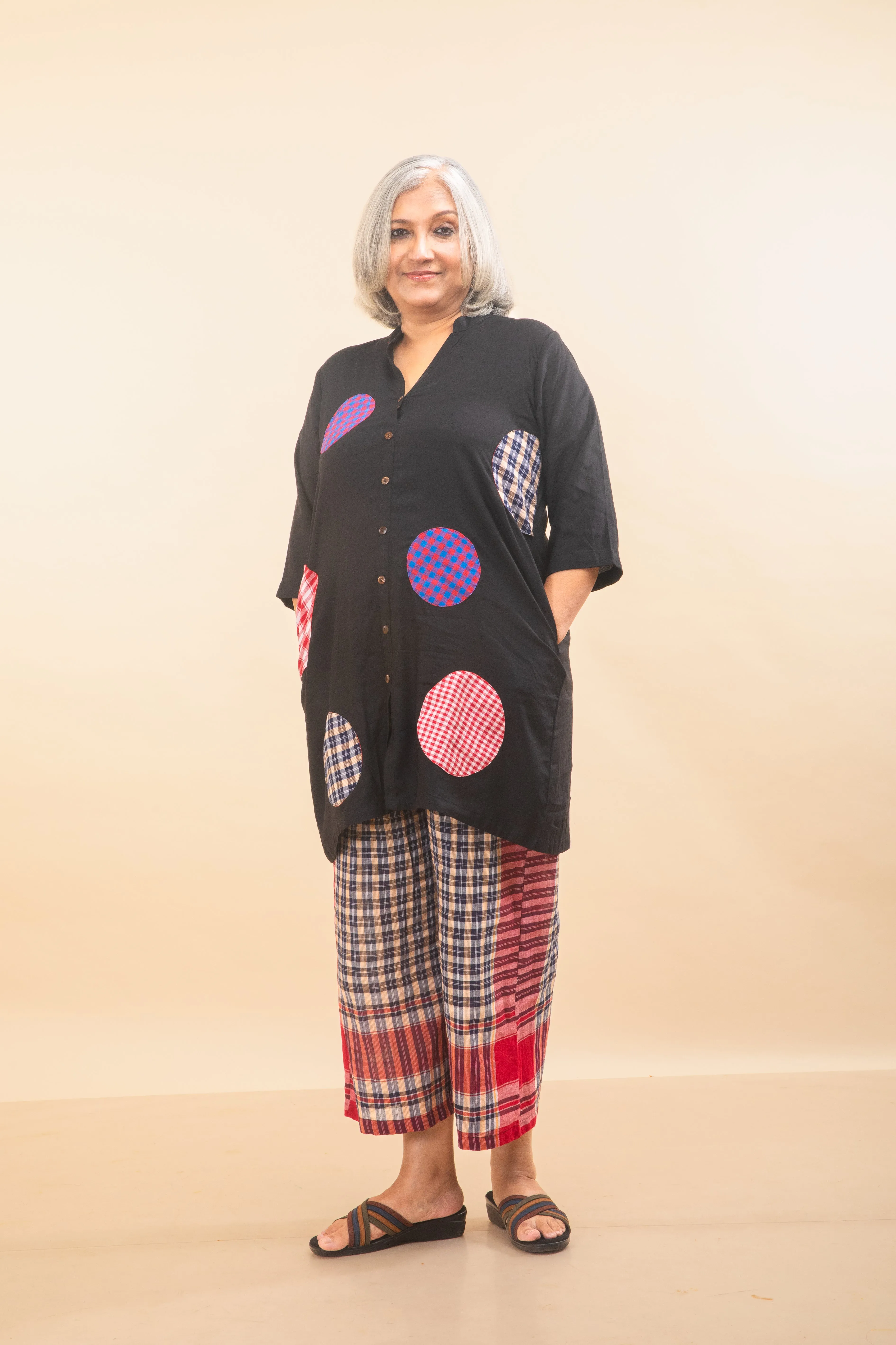Black Polka Dress   Palazzo Set (2 Piece Set)