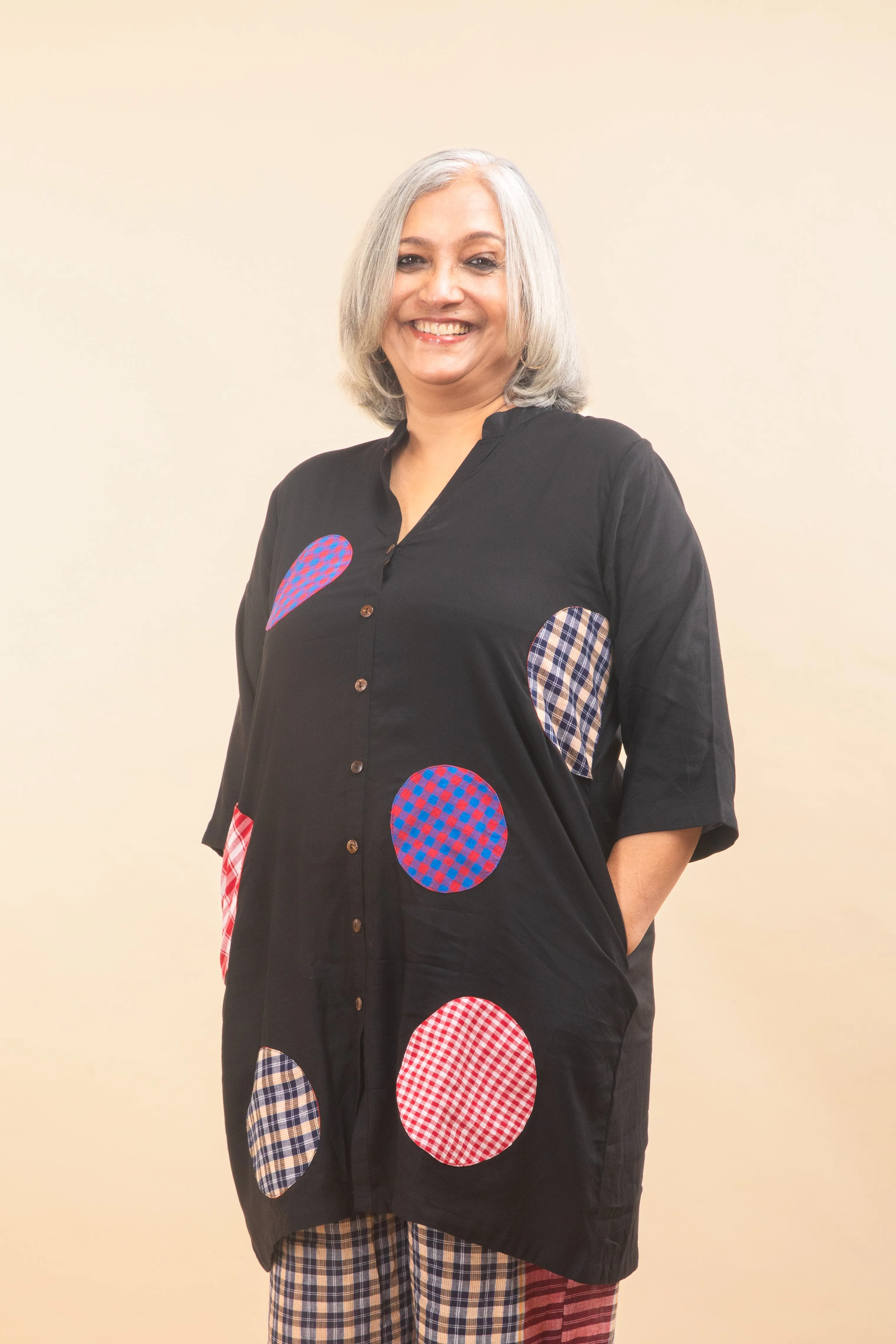 Black Polka Dress   Palazzo Set (2 Piece Set)