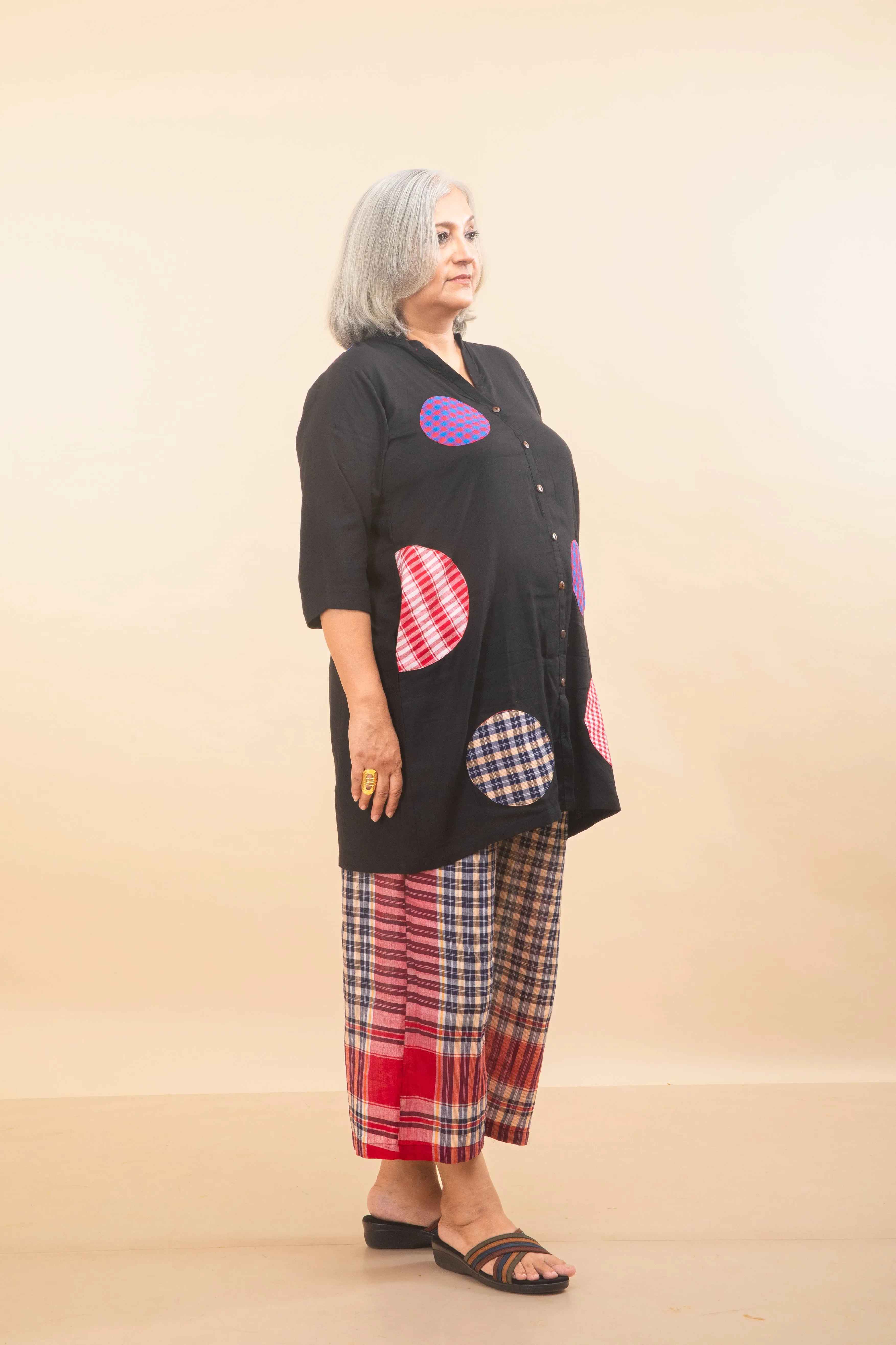 Black Polka Dress   Palazzo Set (2 Piece Set)
