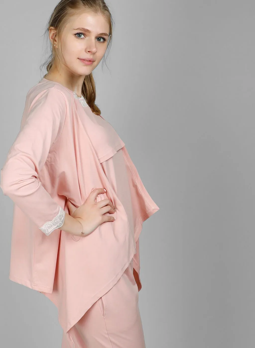Blush Pink Maternity & Nursing Pajamas