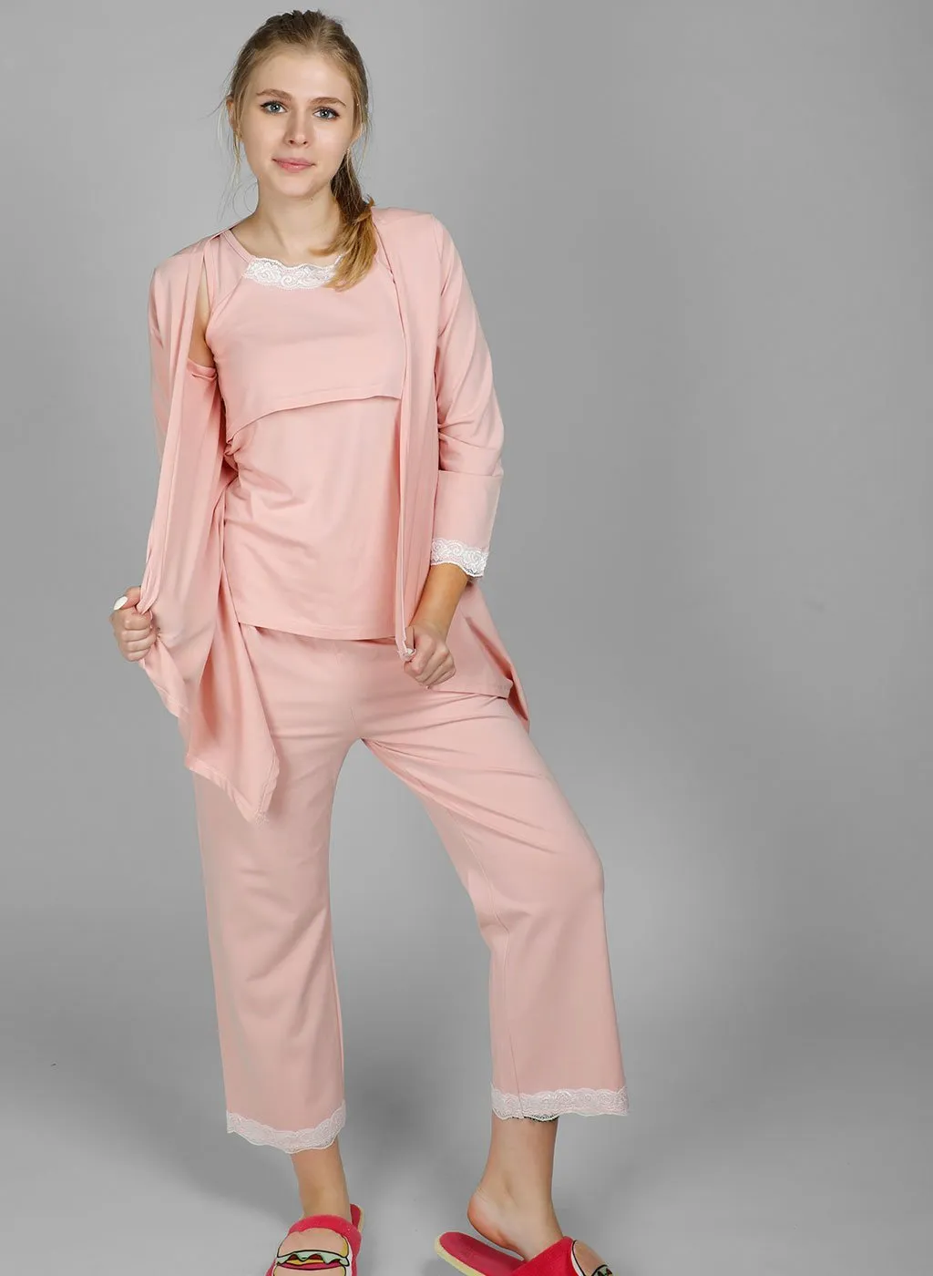 Blush Pink Maternity & Nursing Pajamas