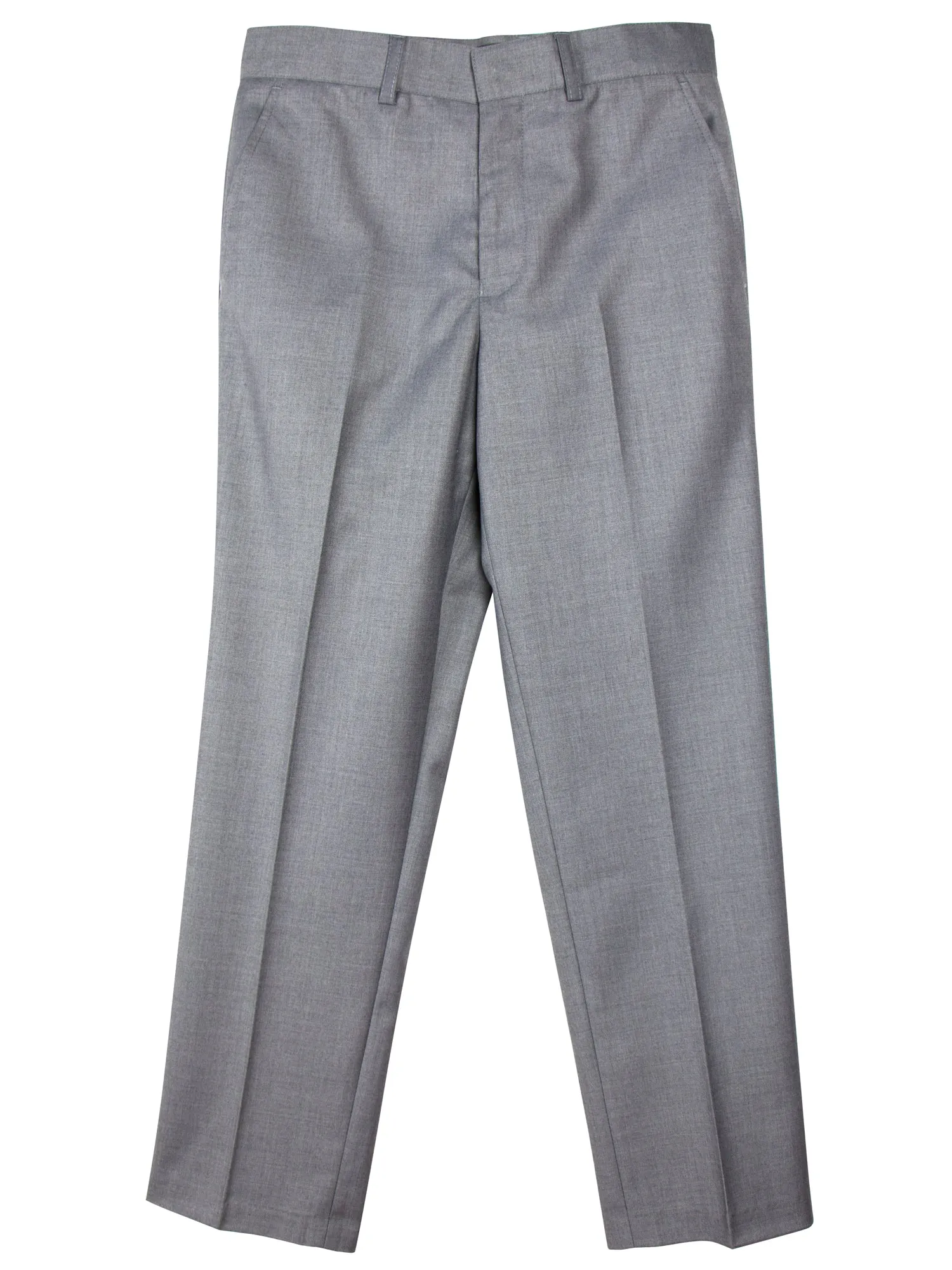 Boys' Grey Flat Front Dress Pants