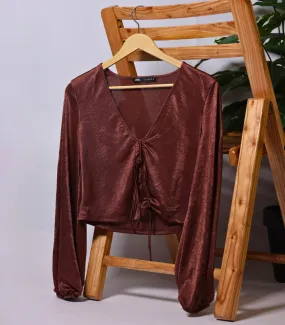 Brown Crop Top by Zara