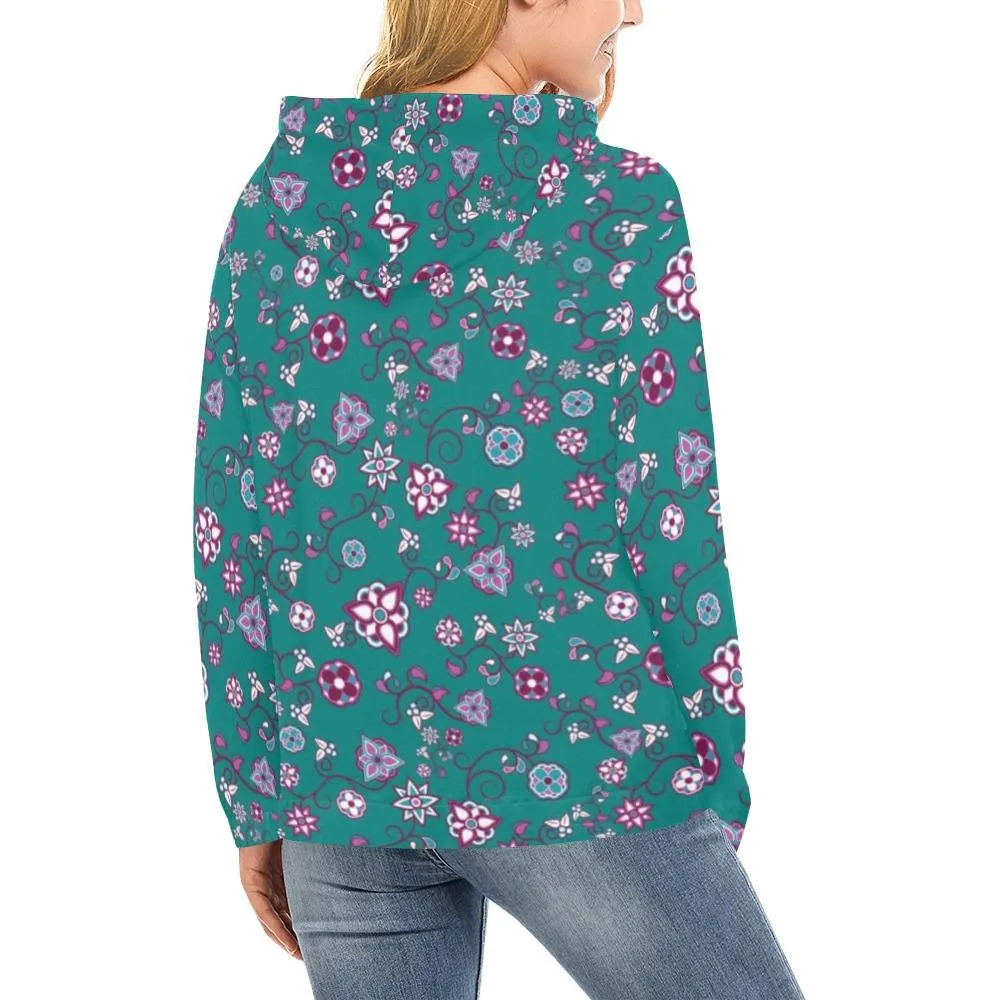 Burgundy Bloom Hoodie for Women (USA Size)