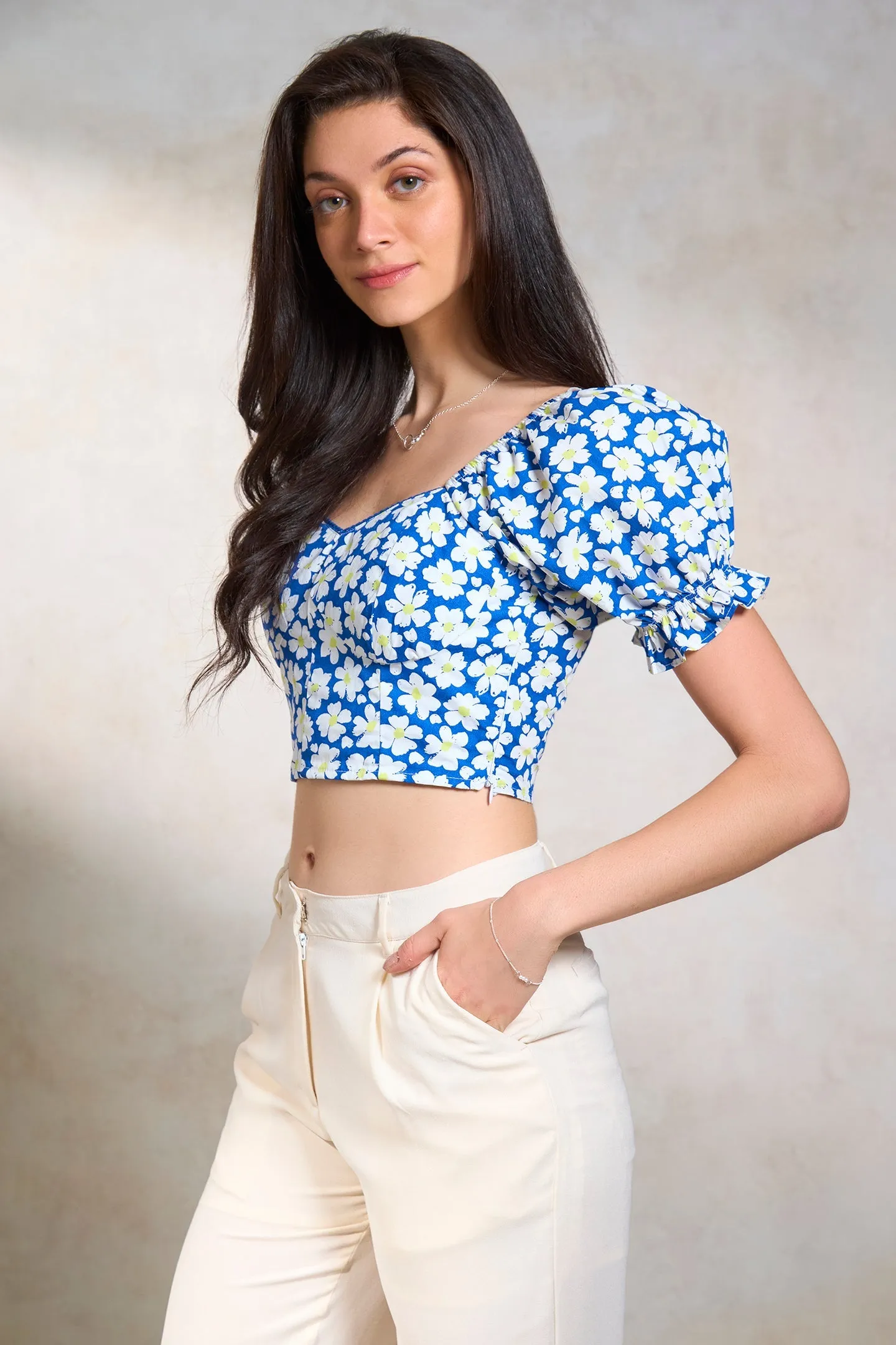 Camille|Floral Crop Top