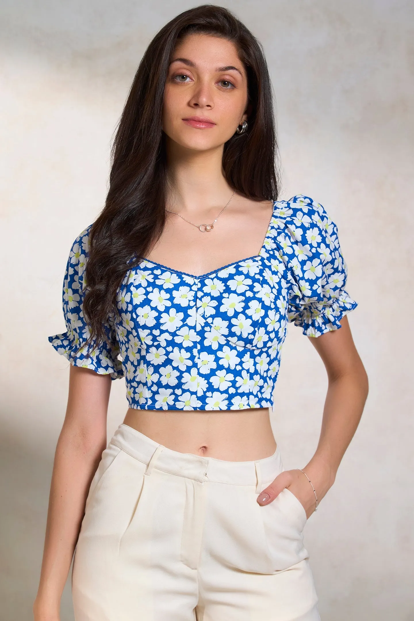 Camille|Floral Crop Top