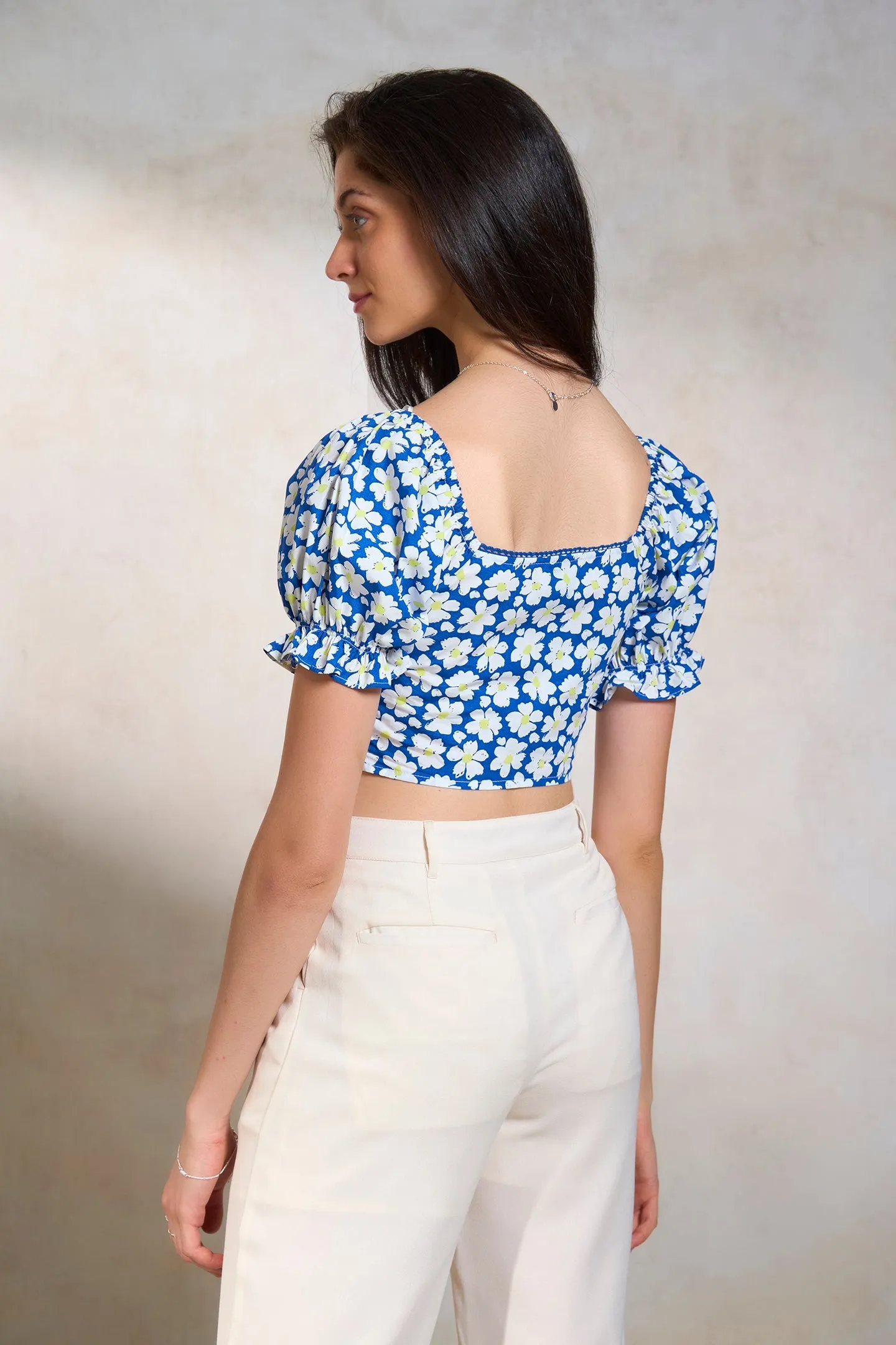 Camille|Floral Crop Top