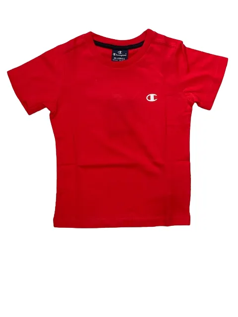 Champion 2T-shirt da ragazzo manica corta Legacy Basic C-Logo 306023 RS006 LLR/NNY rosso blu
