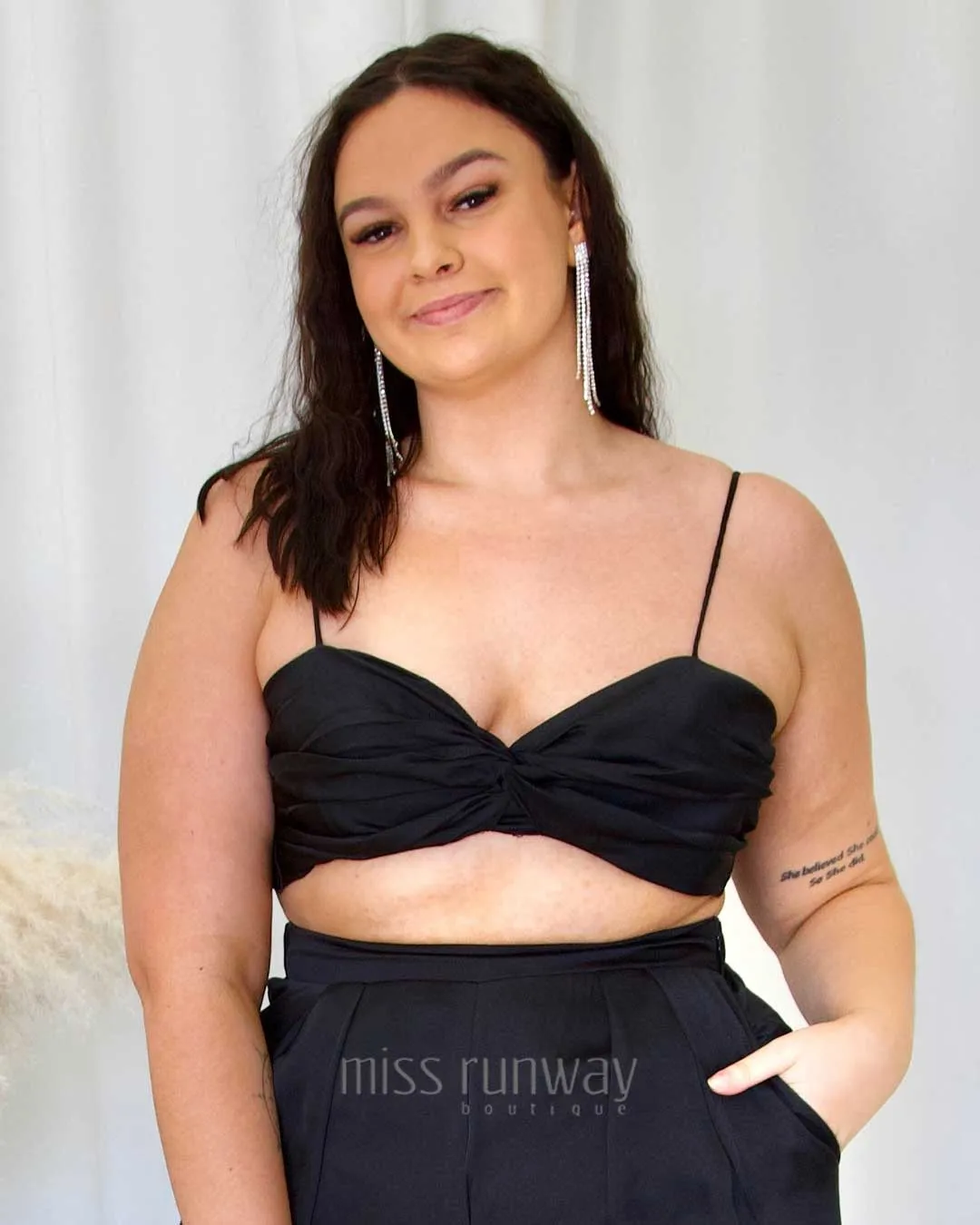 Cordelia Satin Top - Black