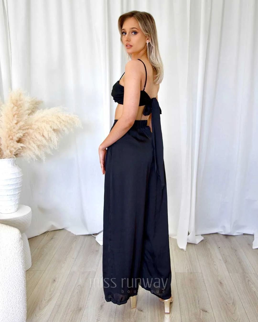 Cordelia Satin Top - Black