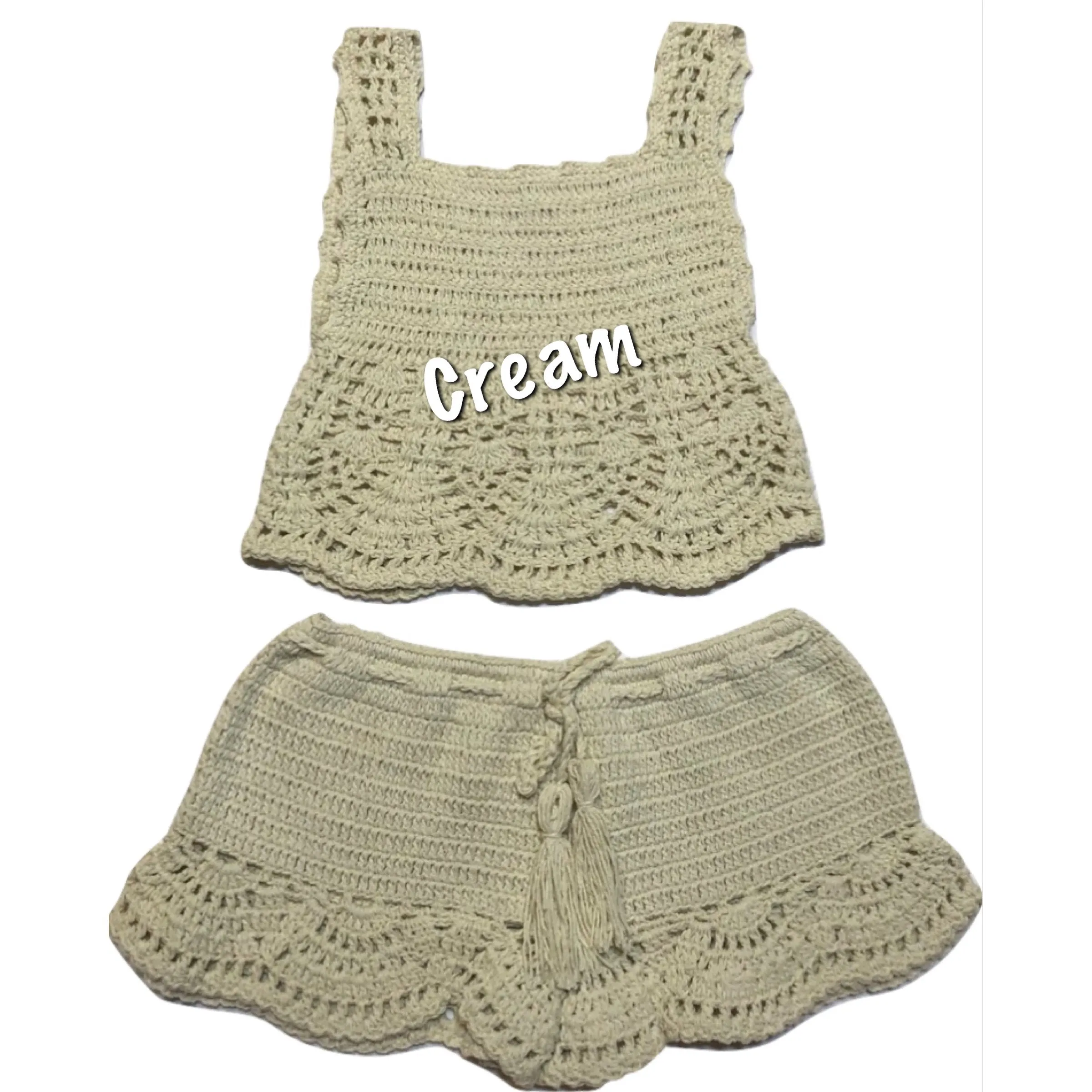 Crochet Girls Top and Shorts set
