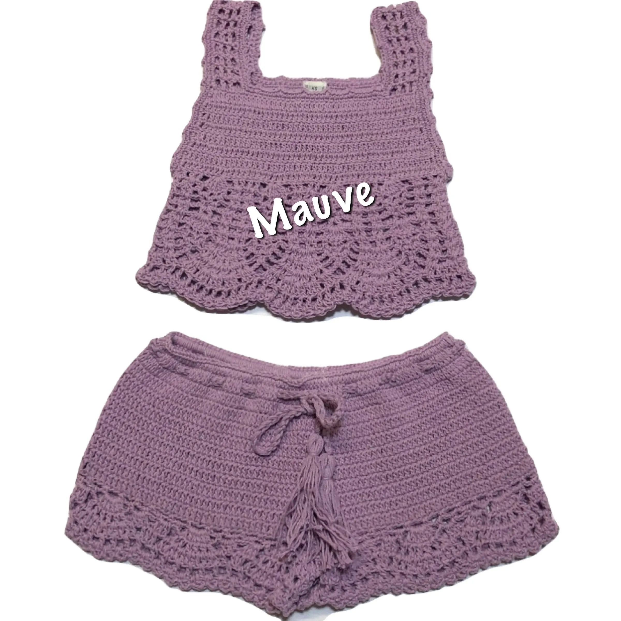 Crochet Girls Top and Shorts set