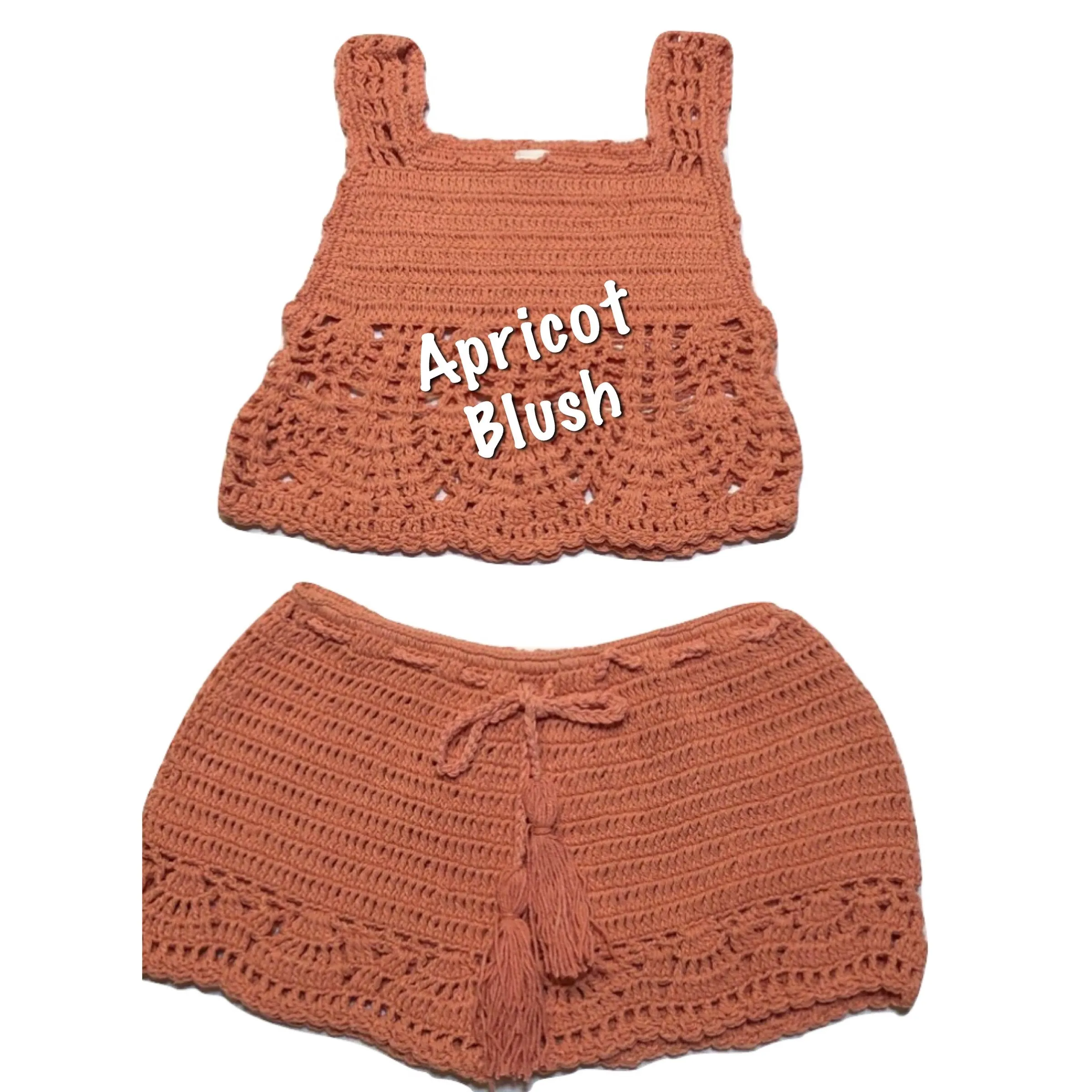 Crochet Girls Top and Shorts set