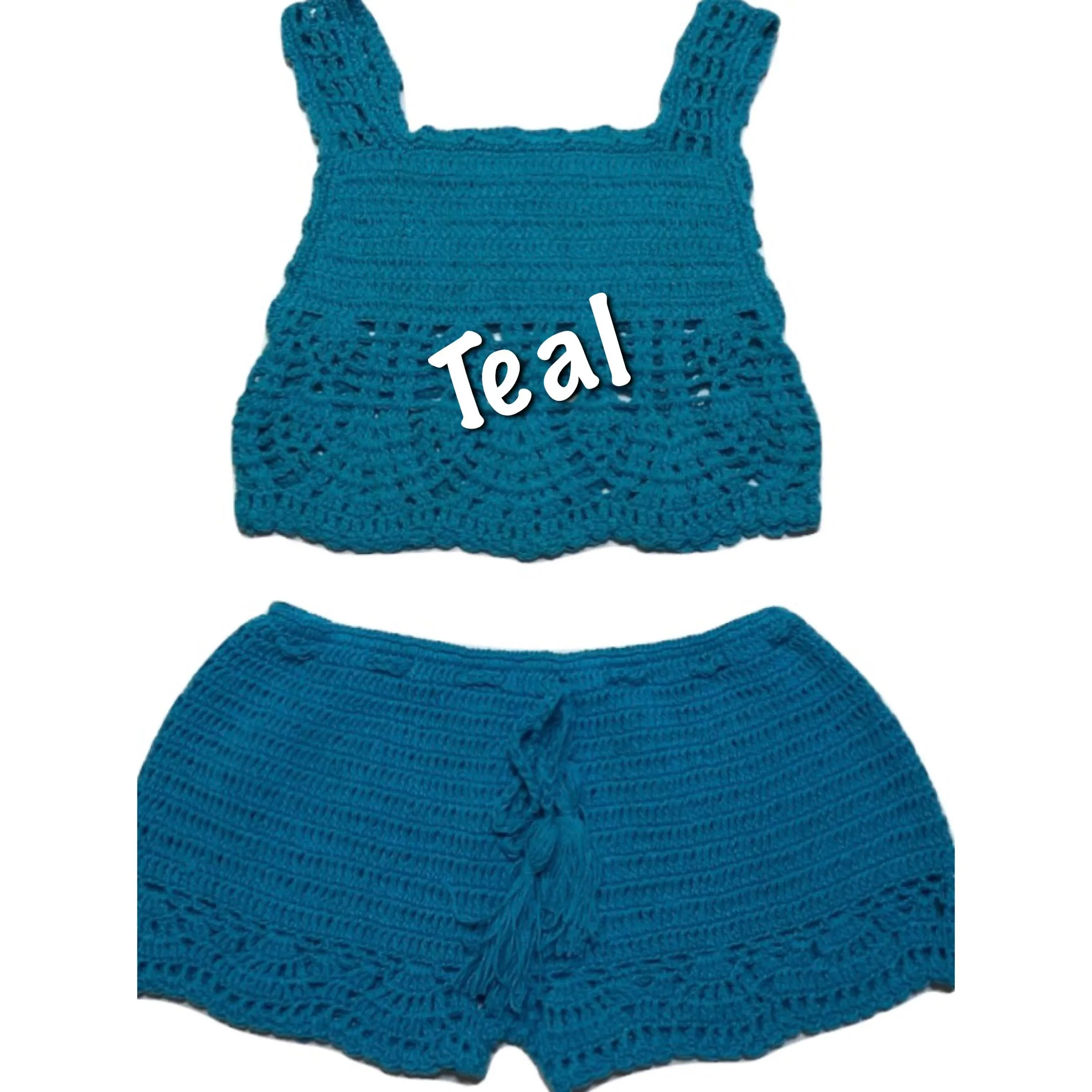Crochet Girls Top and Shorts set