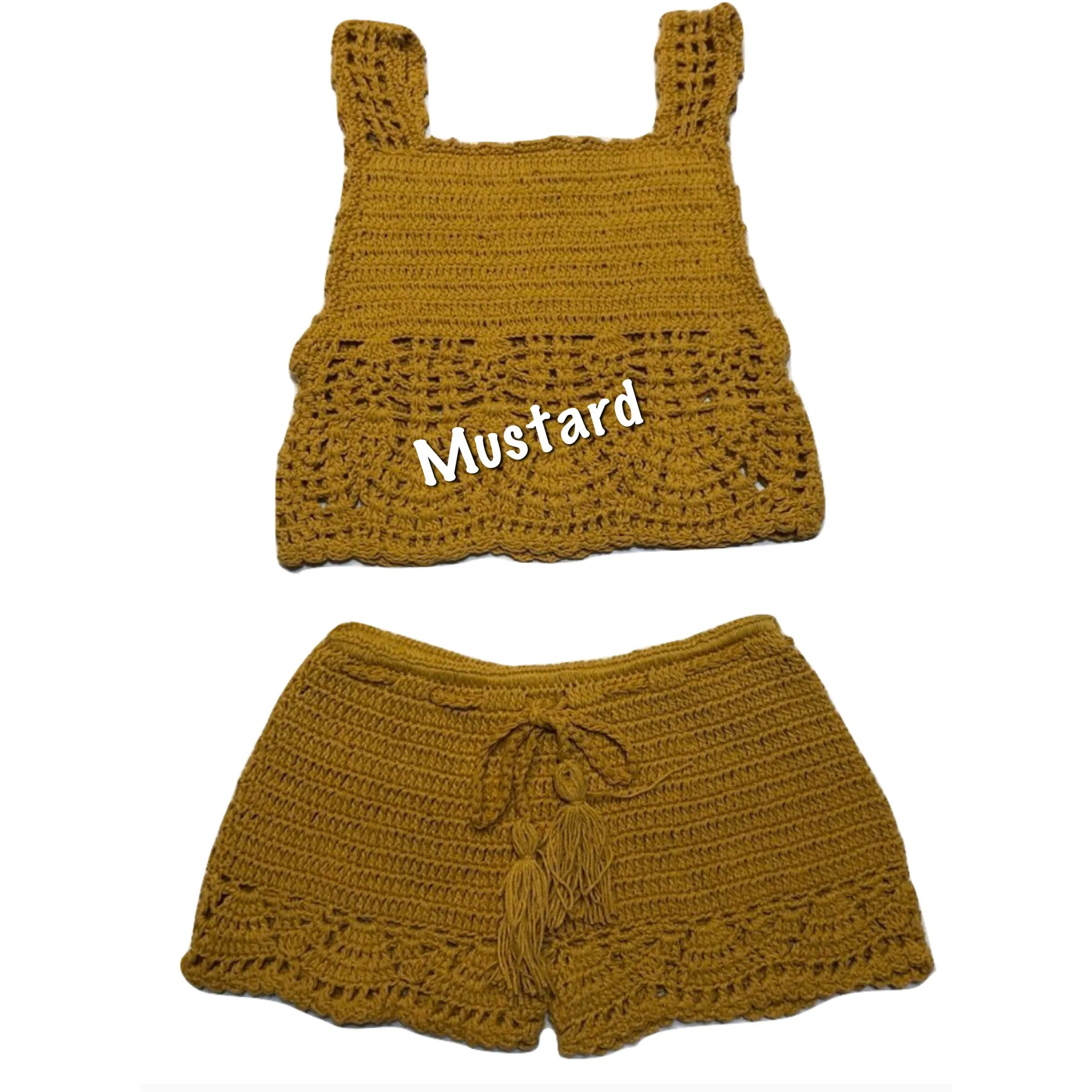 Crochet Girls Top and Shorts set