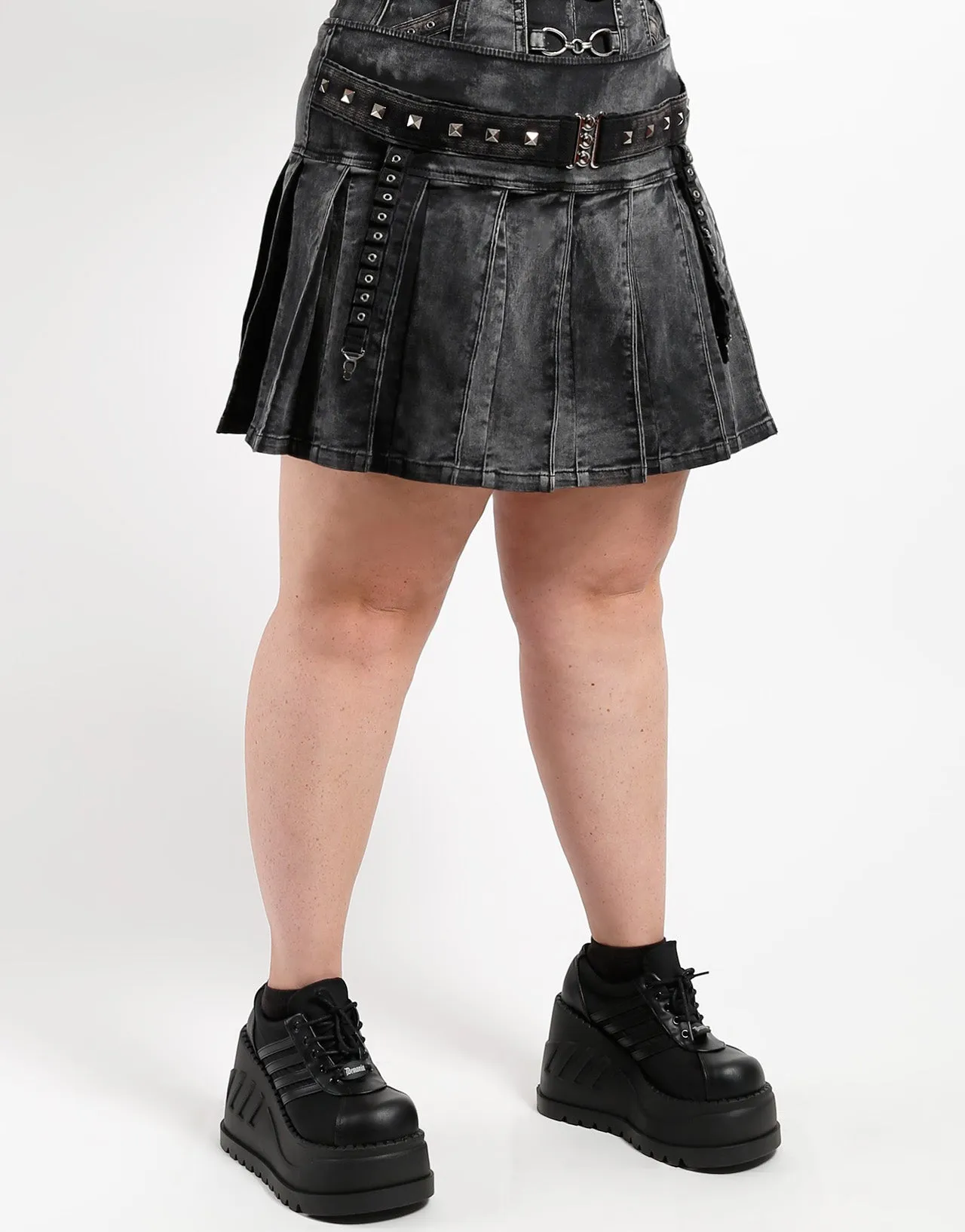 CURVE PEACE PLEATED SKIRT