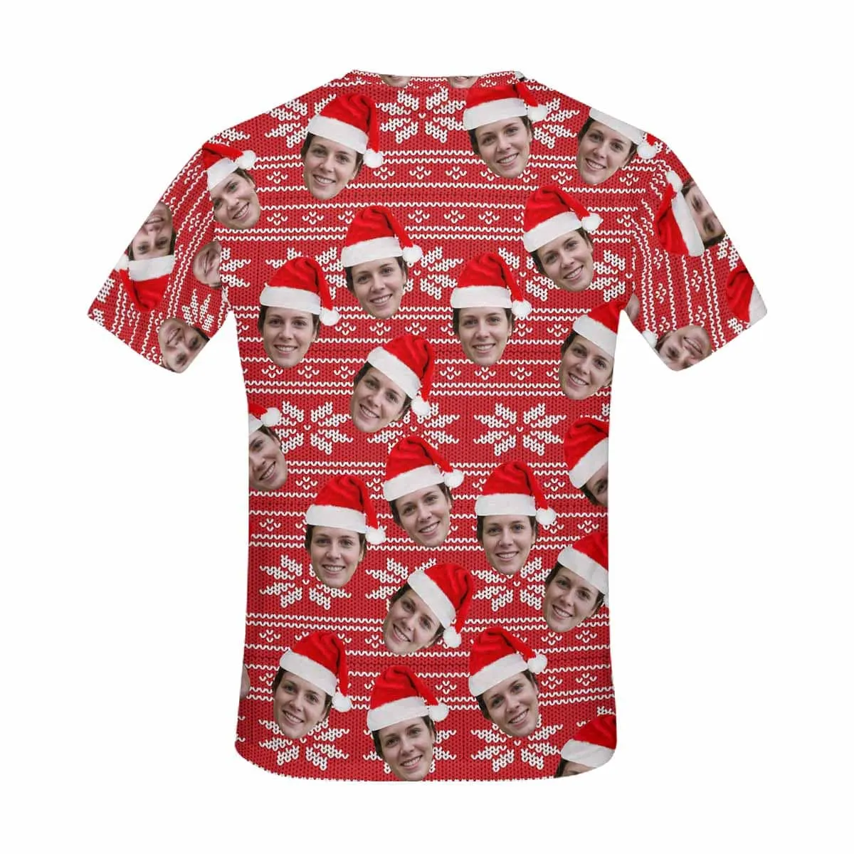 Custom Face Christmas Shirt Personalized My Face on Men's All Over Print T-shirt for Boyfriend