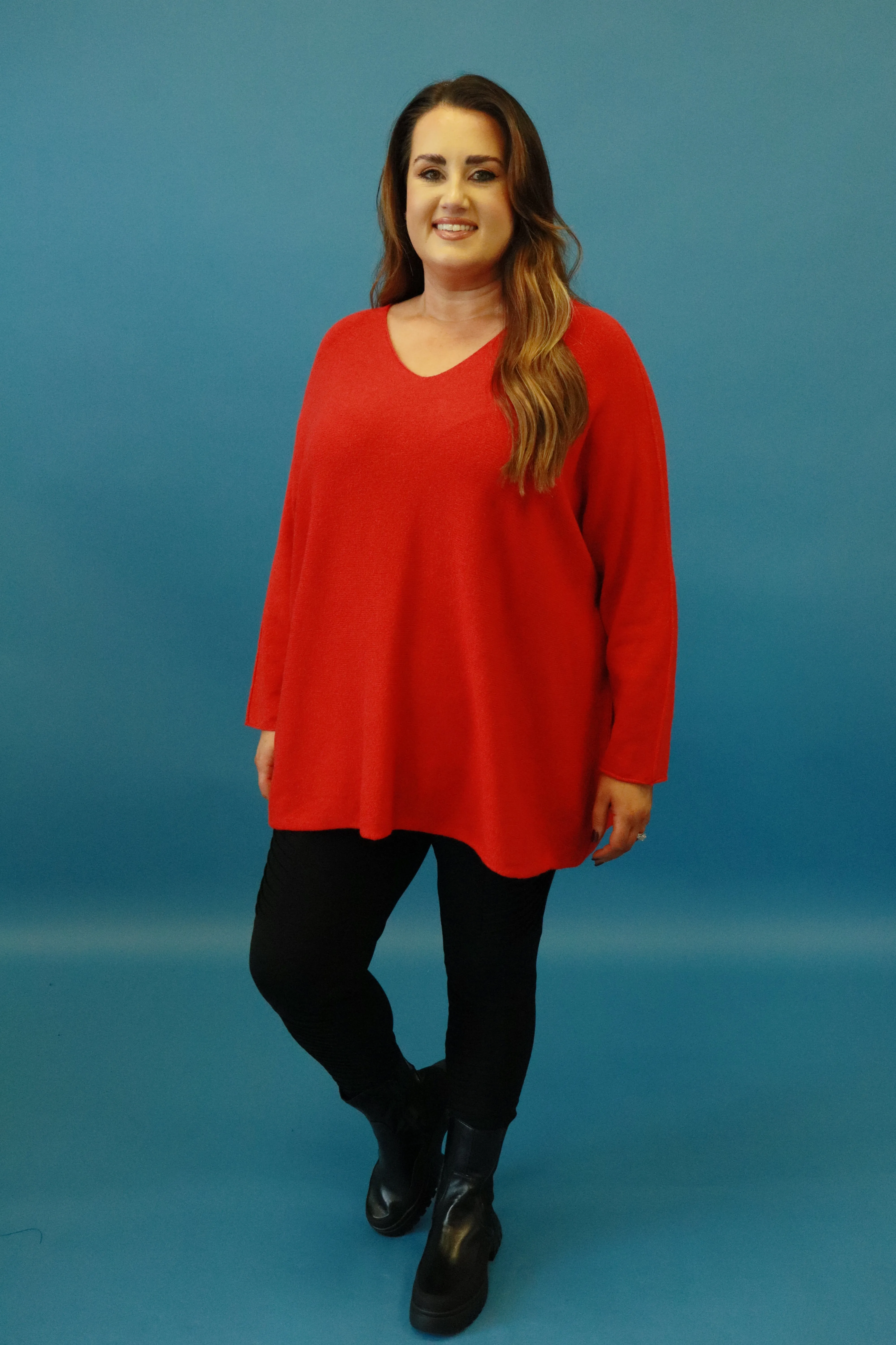 Diana Knit Jumper in Red