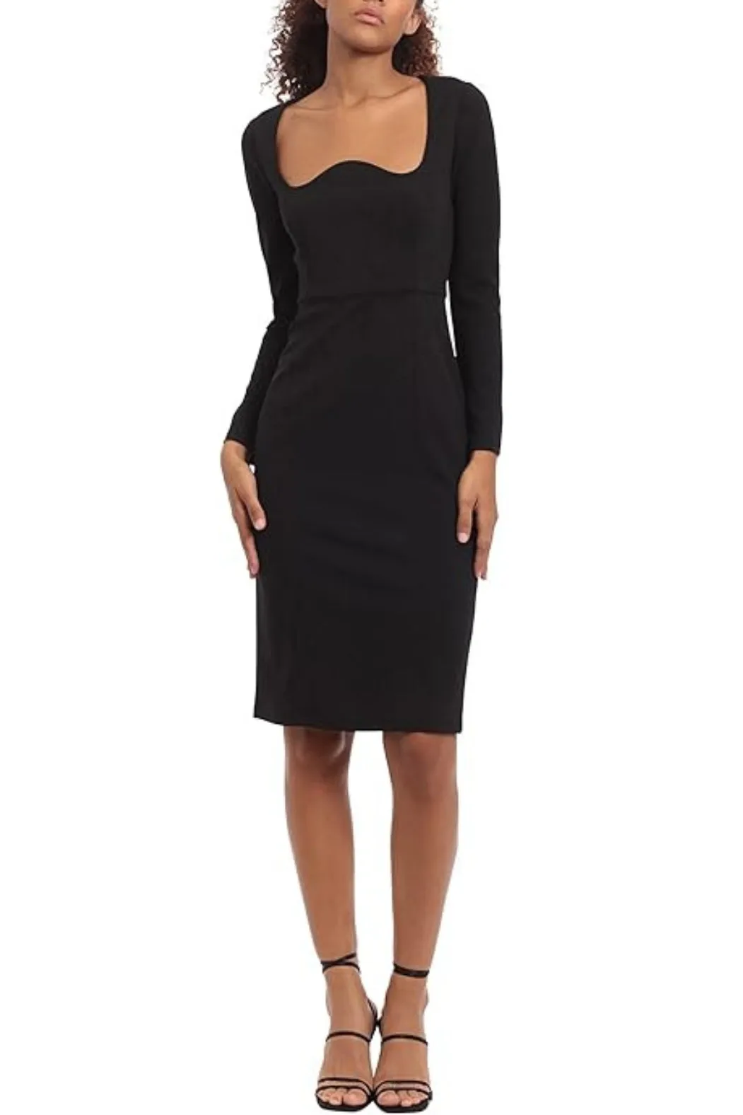 Donna Morgan Long Sleeve Scuba Crepe Sheath Dress