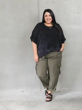 Drape Top - Stonewash Black