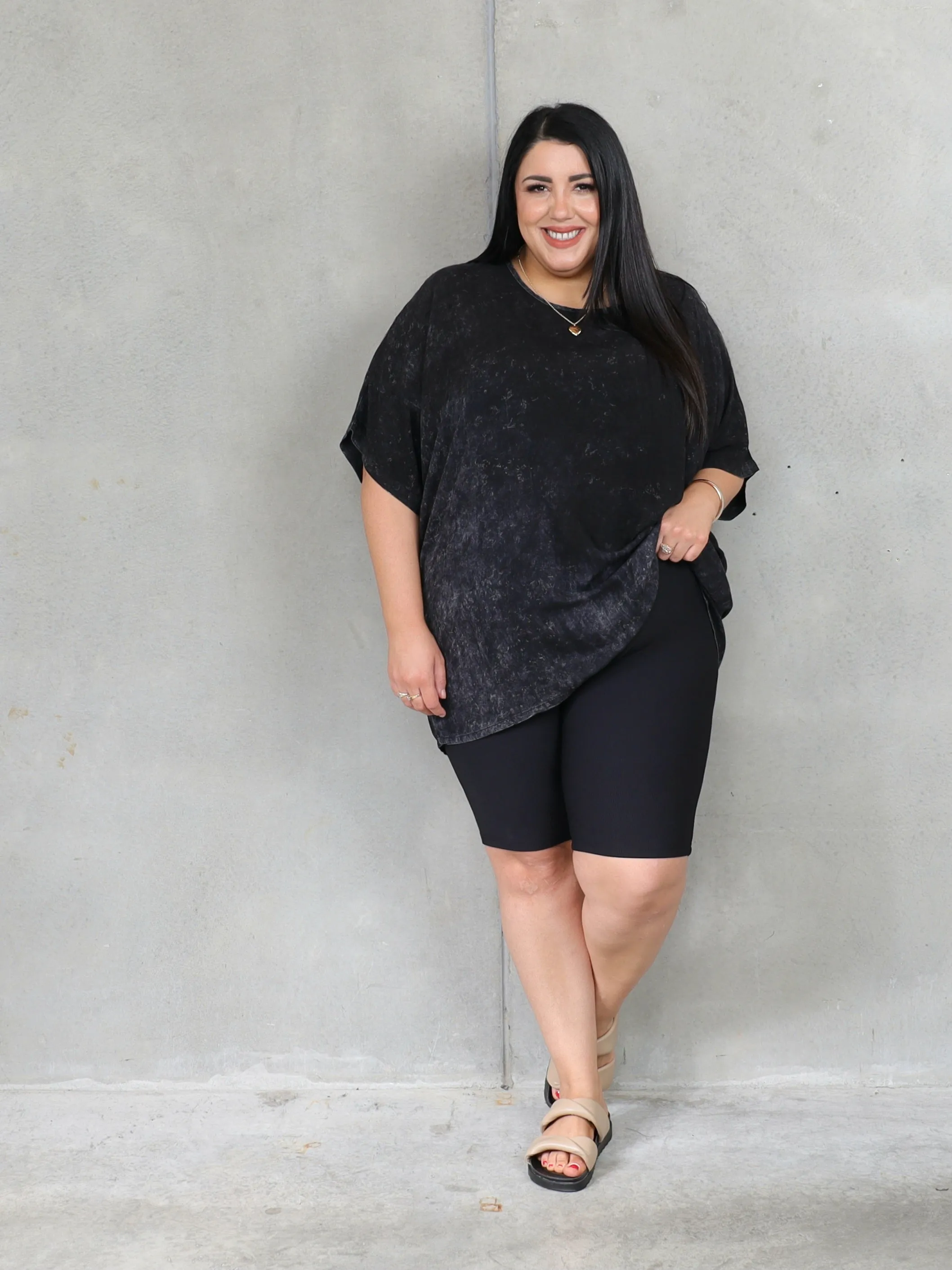 Drape Top - Stonewash Black