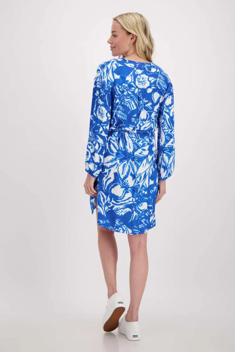 Dress Midi Floral Print in Sea Breeze Pattern 408079MNR by Monari  - OUTLET SALE