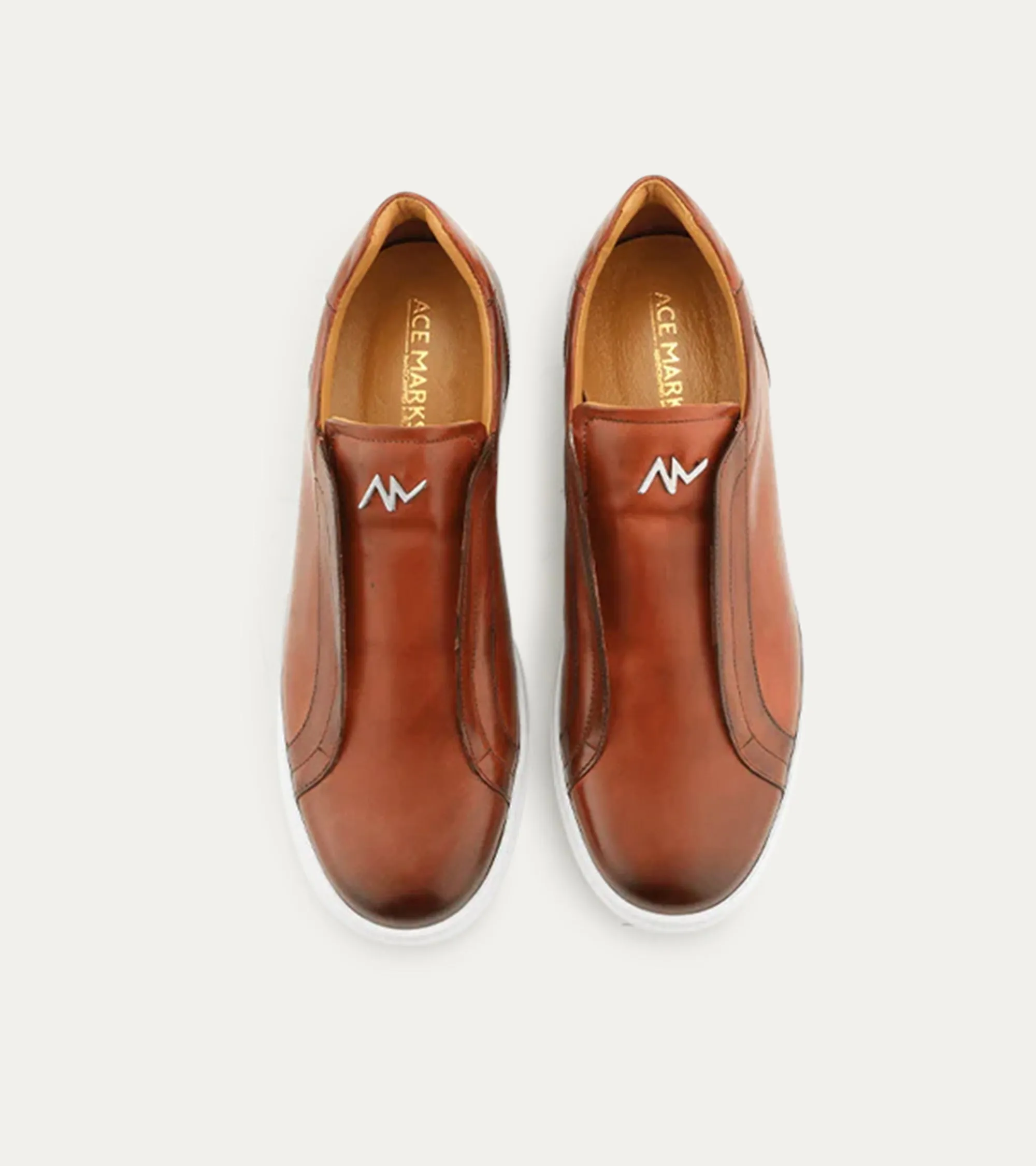 Elastic Slip On Sneaker In Cognac Nicol