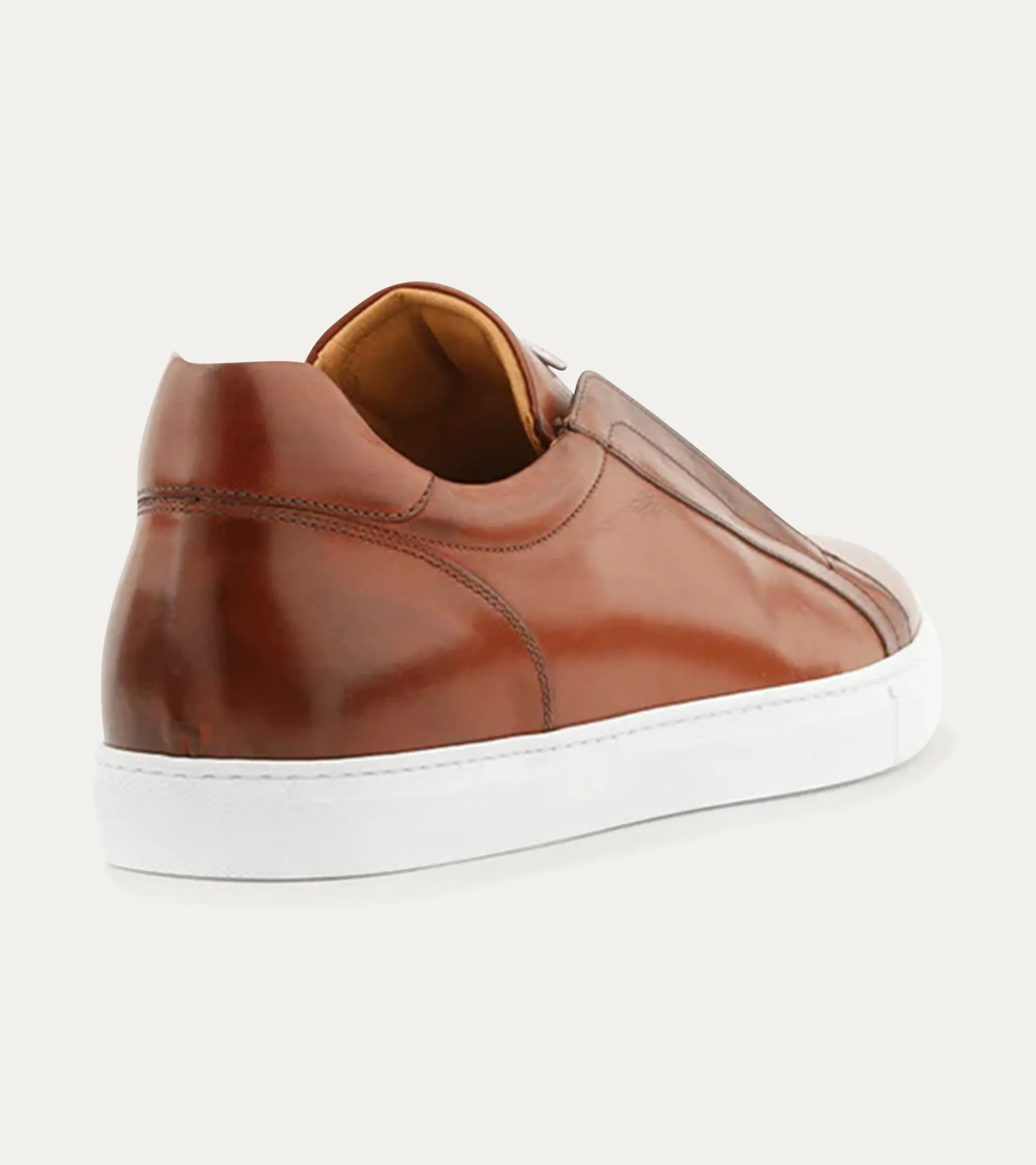 Elastic Slip On Sneaker In Cognac Nicol