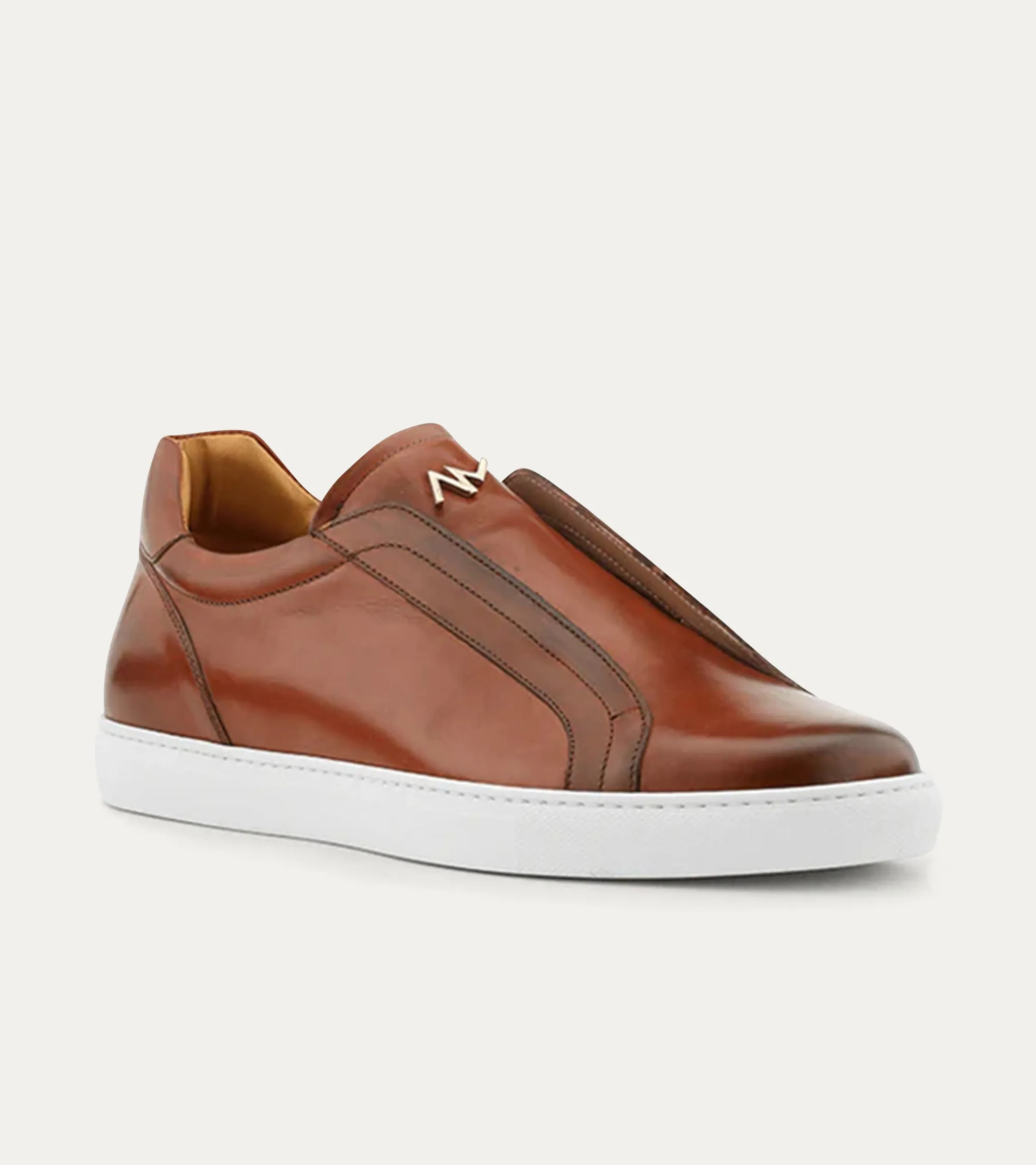 Elastic Slip On Sneaker In Cognac Nicol