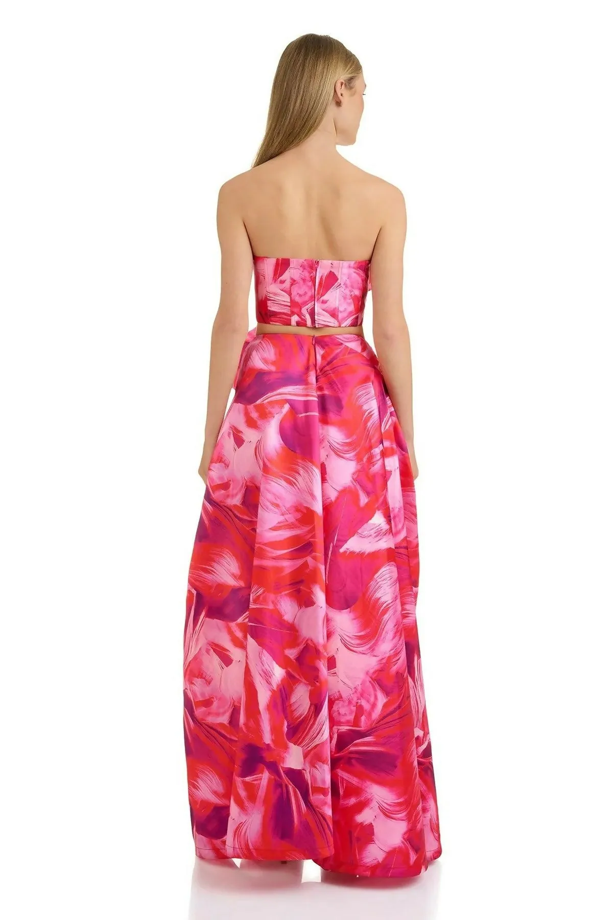 Eliya The Label Zabana Crop and Capri Skirt Set Pink Multi Size XS/ AU 6