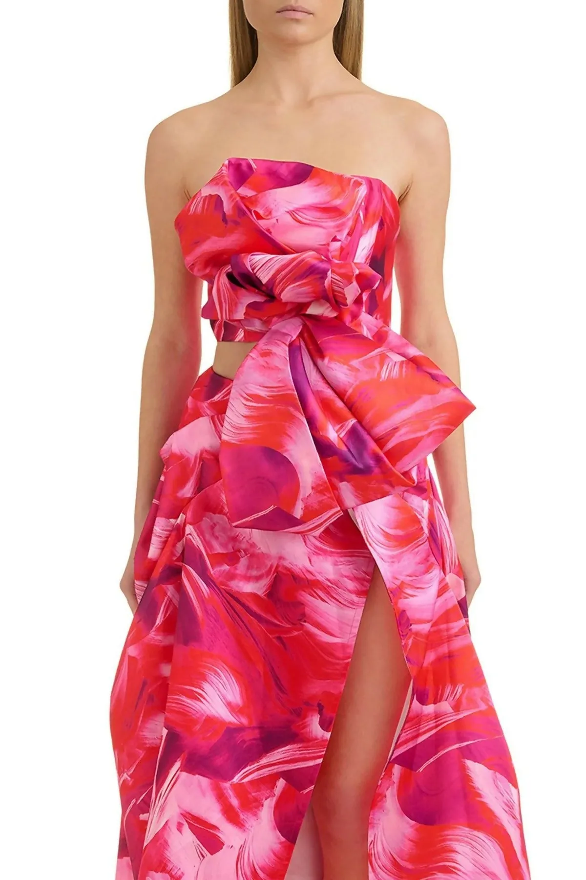 Eliya The Label Zabana Crop and Capri Skirt Set Pink Multi Size XS/ AU 6