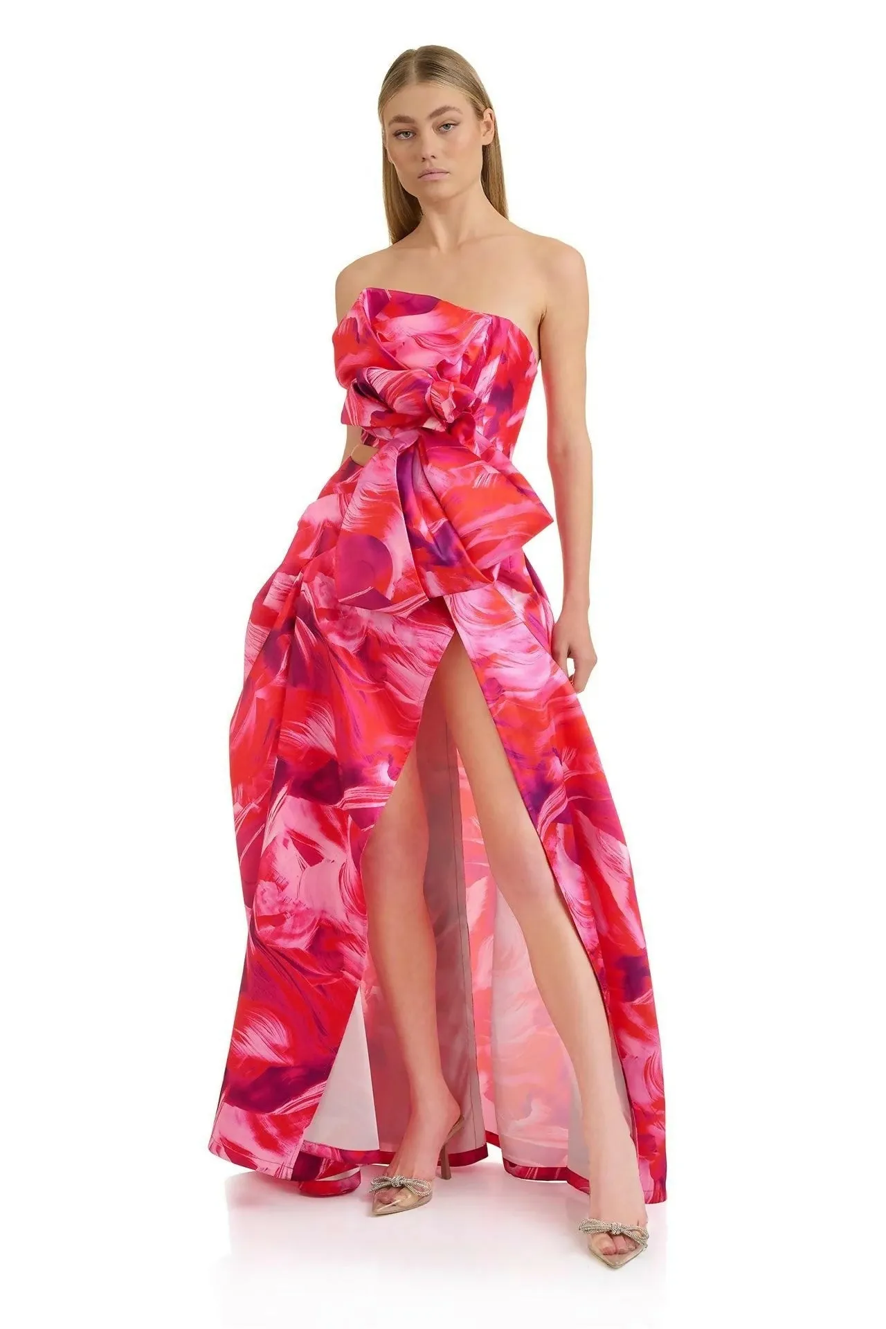 Eliya The Label Zabana Crop and Capri Skirt Set Pink Multi Size XS/ AU 6